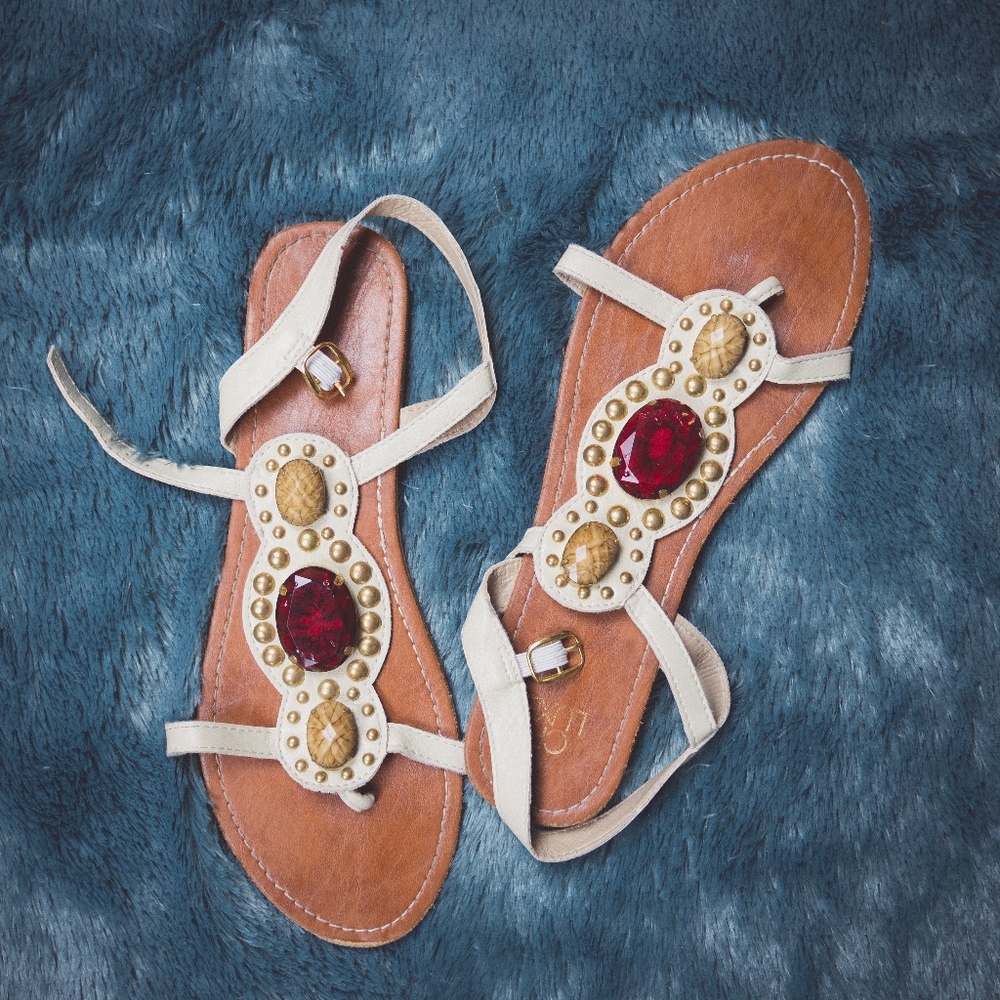 Jeweled and Studded Sandals